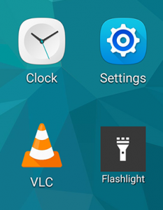 Flashlight shortcut widget with label